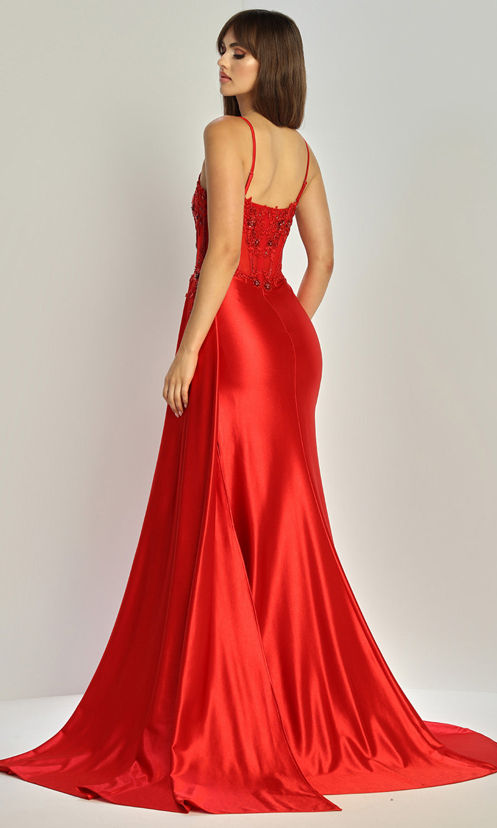 Adora Design 3302 - Appliqued Sweetheart Sheath Evening Gown