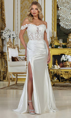 Adora Design 3308-01 - Floral Applique Illusion Corset Bridal Gown