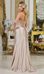 Adora Design 3309 - Beaded Illusion Corset Strapless Prom Gown