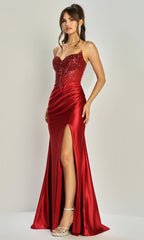 Adora Design 3309 - Beaded Illusion Corset Strapless Prom Gown