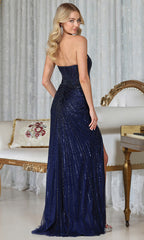 Adora Design 3314 - Intricate Beaded V-Neck Evening Gown