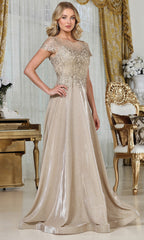 Adora Design 3316-03 - Illusion Bateau Embroidered Formal Gown