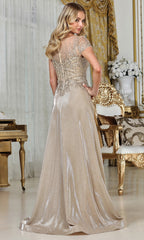Adora Design 3316-03 - Illusion Bateau Embroidered Formal Gown