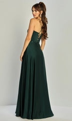 Adora Design 3321 - Spaghetti Strap Embellished Waist Prom Gown