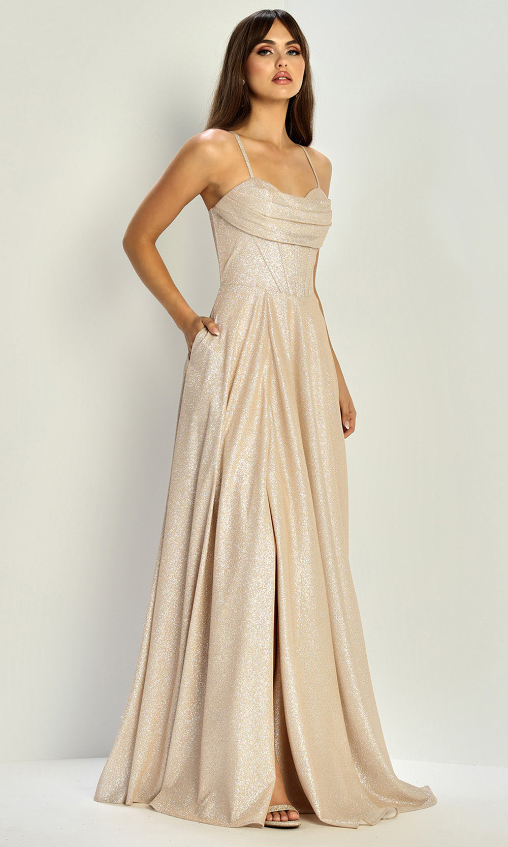 Adora Design 3324 - Shimmer A-Line Evening Gown