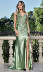 Adora Design 3349 - Beaded Detail Strapless Prom Gown