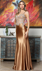 Adora Design 3358 - Strappy Back Dazzling Beaded Evening Gown