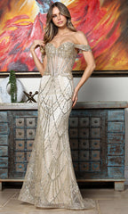 Adora Design 3359 - Beaded Off Shoulder Mermaid Gown