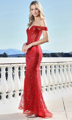 Adora Design 3359 - Beaded Off Shoulder Mermaid Gown
