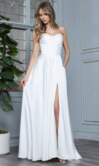 Adora Design 3367-01 - Lace Trim Sweetheart Flowing Gown