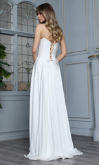 Adora Design 3367-01 - Lace Trim Sweetheart Flowing Gown
