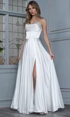 Adora Design 3368-01 - Cowl Neckline Minimalist Long Gown