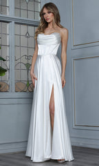 Adora Design 3368-01 - Cowl Neckline Minimalist Long Gown