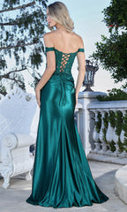 Adora Design 3371 - Ruched Bodice Off Shoulder Long Gown