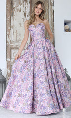 Adora Design 3385 - Strapless Floral Texture Ballgown
