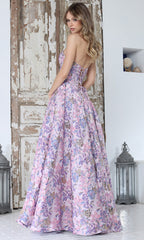 Adora Design 3385 - Strapless Floral Texture Ballgown