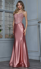Adora Design 3386 - Embroidered Corset Sheath Style Gown