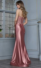 Adora Design 3386 - Embroidered Corset Sheath Style Gown