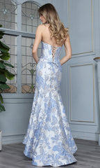 Adora Design 3398 - Semi-Sweetheart Floral Evening Gown