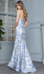 Adora Design 3398 - Semi-Sweetheart Floral Evening Gown
