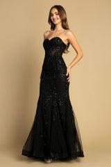 Adora Design 3080 - Beaded Applique Mermaid Evening Dress