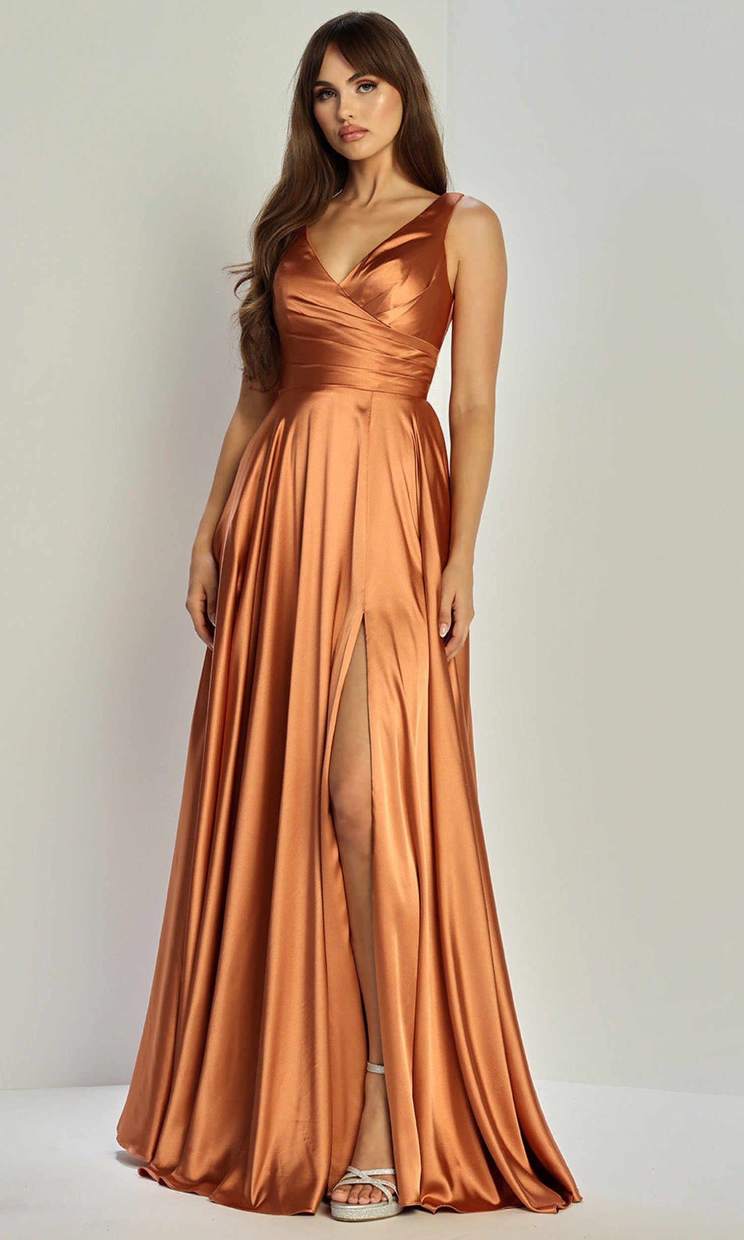 Adora Design 3147 - Surplice V-Neck A-Line Evening Dress