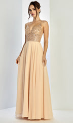 Adora Design 3259 - Spaghetti Strap Flowing A-Line Gown