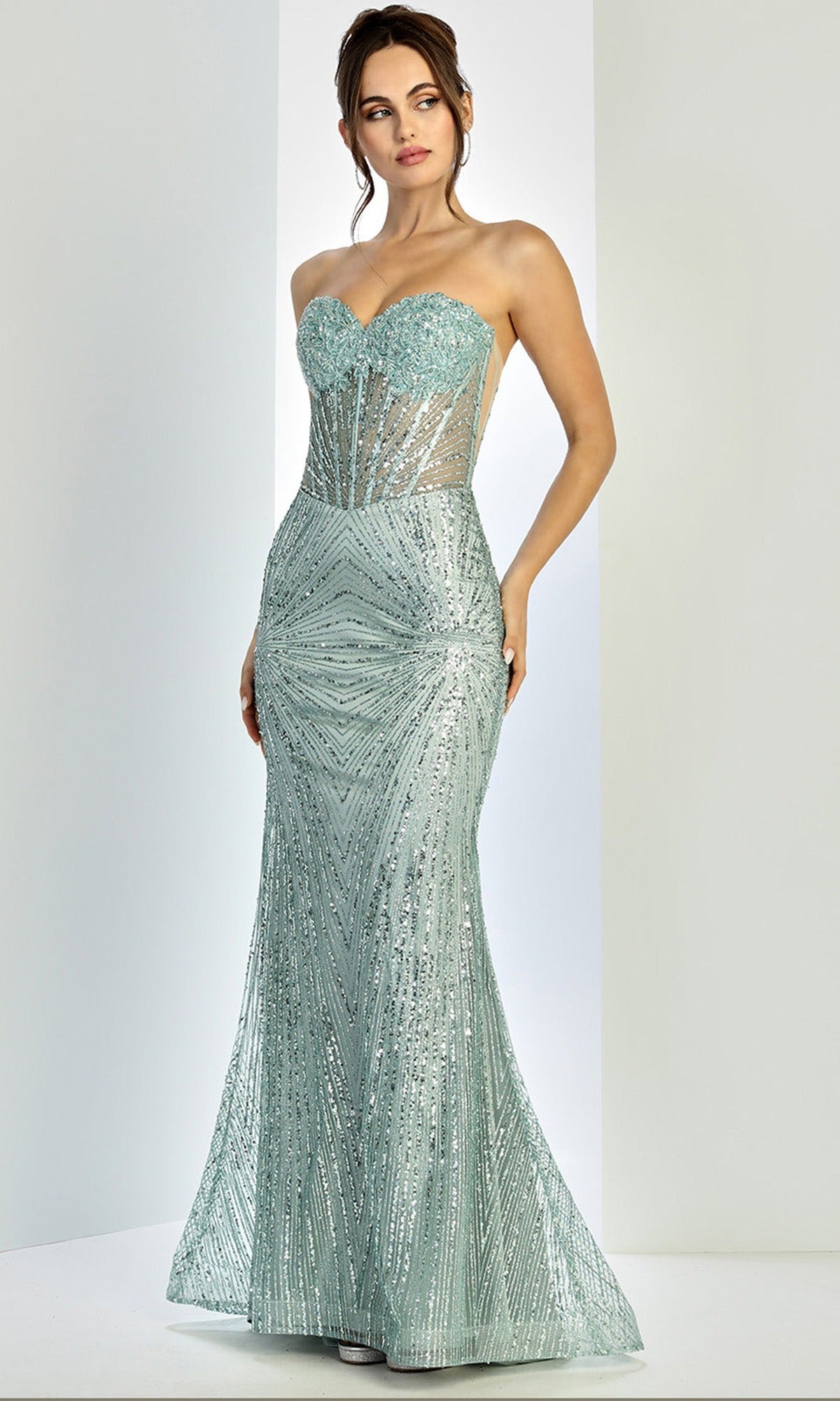 Adora Design 3279 - Shimmering Applique Sweetheart Fitted Gown