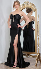 Adora Design 3289 - Strapless Bow Sheath Evening Gown