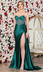 Adora Design 3295 - Beaded Lattice Back Sheath Prom Gown