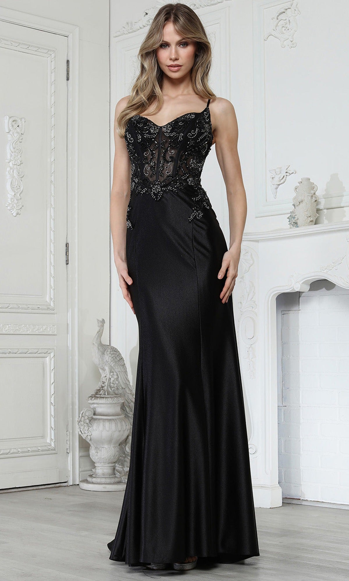 Adora Design 3358 - Strappy Back Dazzling Beaded Evening Gown