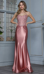 Adora Design 3386 - Embroidered Corset Sheath Style Gown
