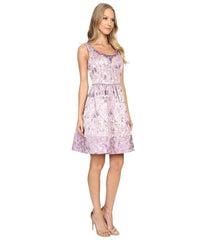 Adrianna Papell - 41919570 Metallic Jacquard  Floral Cocktail Dress