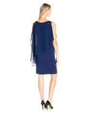 Adrianna Papell - AP1D100360 Sheer Bateau Sheath Dress