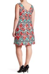 Adrianna Papell - AP1D100873 Floral Striped Sheath Cocktail Dress