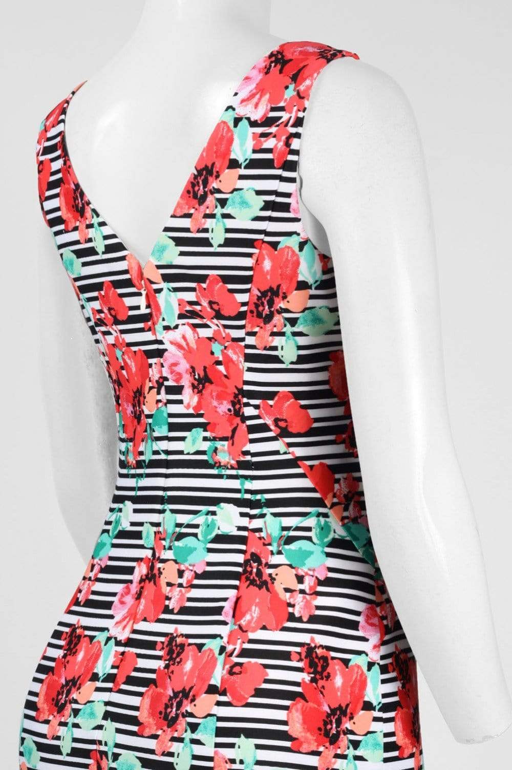 Adrianna Papell - AP1D100873 Floral Striped Sheath Cocktail Dress