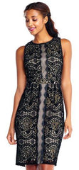Adrianna Papell - AP1D101560 Sleeveless Velvet Lace Sheath Dress