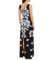 Adrianna Papell - AP1E200676 Embroidered Bateau Sheath Dress