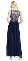 Adrianna Papell - AP1E203774 Two Tone Embellished Bateau A-line Dress