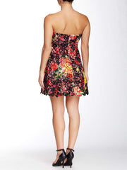 Adrianna Papell - Floral Print Lace Sleeveless Short Dress 41907160