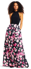 Adrianna Papell - Halter Floral Print Long Dress AP1E200109
