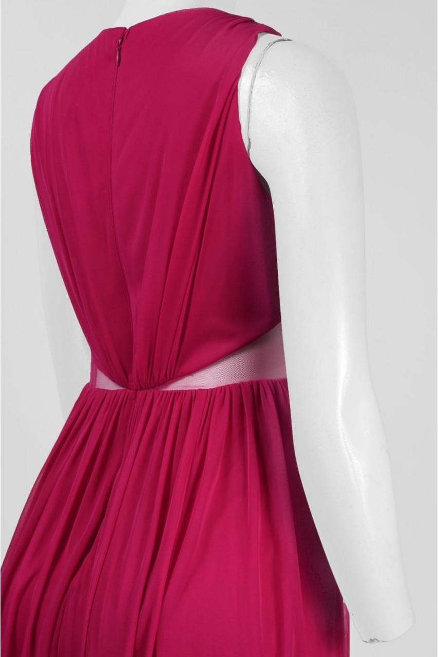 Adrianna Papell - Ruched Jewel Neck Dress 191926970