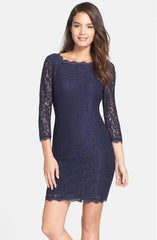 Adrianna Papell - Scalloped Lace Dress 41864782